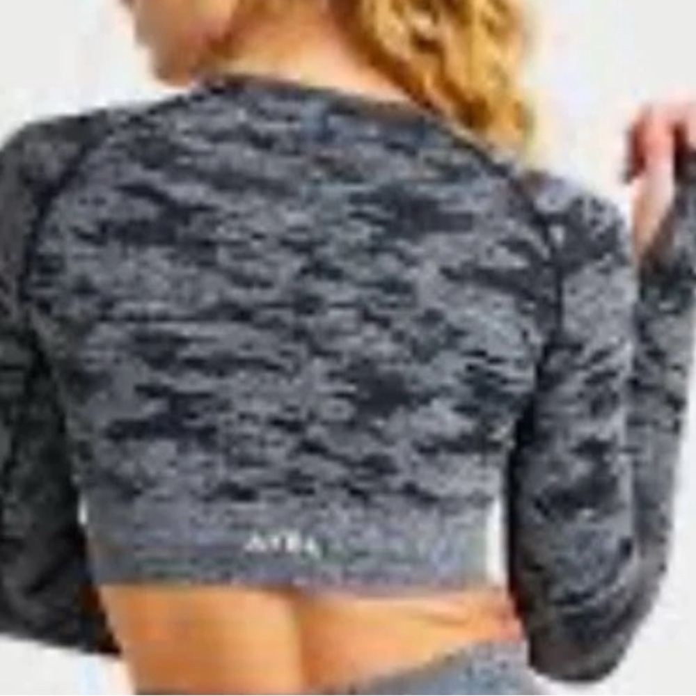 AYBL Charcoal and Black Patterned Crop Top